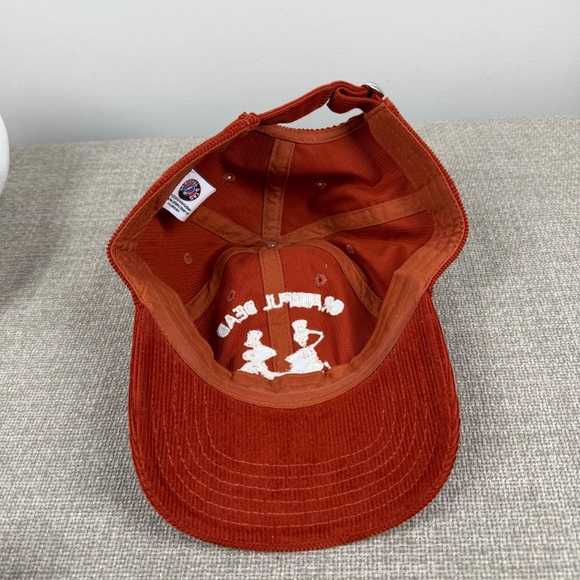 Grateful Dead Burnt Orange Corduroy Dancing Skeletons Embroidered Hat Spooky - Picture 5 of 11